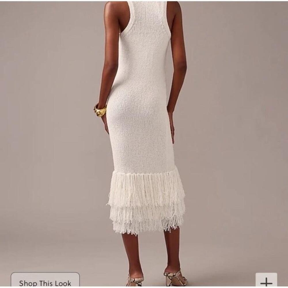 J.Crew Maxi Fringe Sweater knit Dress BY934 Size S - Picture 3 of 9